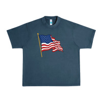 Midnight Navy American flag Urban Heavy Tee - linhVisuals