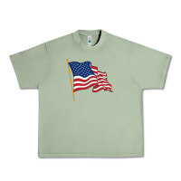Oil Green American flag Urban Heavy Tee - linhVisuals