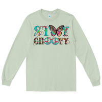Matcha stay groovy with butterfly peace sign and flowers Long Sleeve Tee - Artiststas