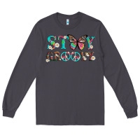 Smoke stay groovy with butterfly peace sign and flowers Long Sleeve Tee - Artiststas