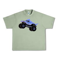 Oil Green Monster Truck Megalodon Urban Heavy Tee - linhVisuals