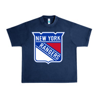 Navy Ny rangers Urban Heavy Tee - linhVisuals