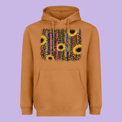 Sunflowers Serape Leopard Heavyweight Hoodie Designed By Ranaportraitstore