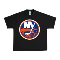 Black Ny islanders Urban Heavy Tee - linhVisuals