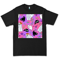 Black cute ghost halloween seamless pattern Premium Tee - BundleAndBundleShop
