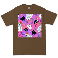 Cacao cute ghost halloween seamless pattern Premium Tee - BundleAndBundleShop