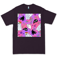 Plum cute ghost halloween seamless pattern Premium Tee - BundleAndBundleShop