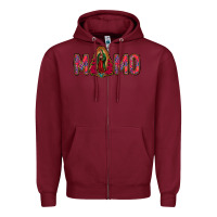 Burgundy Lady Of Guadalupe Momo Zipper Hoodie - Jasminsmagicworld