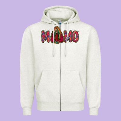 Lady Of Guadalupe Momo Zipper Hoodie Designed By Jasminsmagicworld