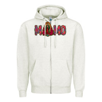 Oatmeal Heather Lady Of Guadalupe Momo Zipper Hoodie - Jasminsmagicworld