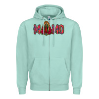 Seafoam Lady Of Guadalupe Momo Zipper Hoodie - Jasminsmagicworld
