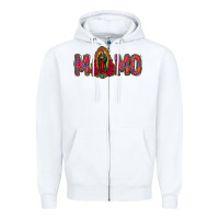 White Lady Of Guadalupe Momo Zipper Hoodie - Jasminsmagicworld