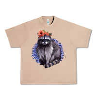 Burro Classy But A Little Thrashy Racoon With Flowers Urban Heavy Tee - Jasminsmagicworld