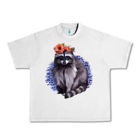 Lunar Rock Classy But A Little Thrashy Racoon With Flowers Urban Heavy Tee - Jasminsmagicworld