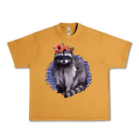 Peanut Butter Classy But A Little Thrashy Racoon With Flowers Urban Heavy Tee - Jasminsmagicworld