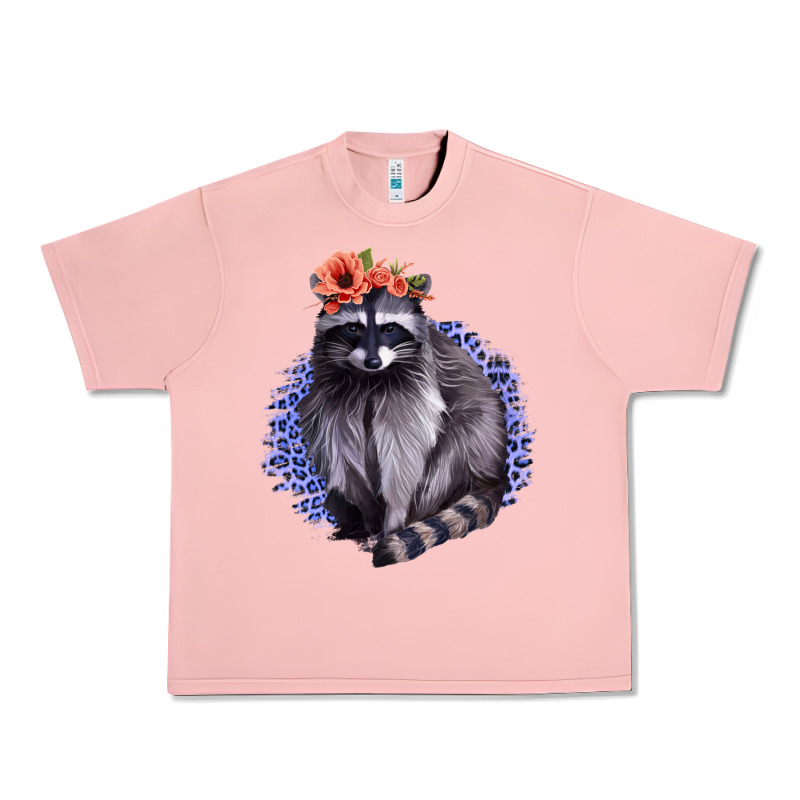 Classy But A Little Thrashy Racoon With Flowers Urban Heavy Tee by Jasminsmagicworld | Teevron