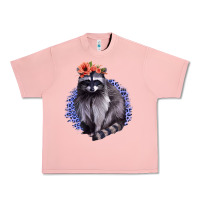 Salmon Classy But A Little Thrashy Racoon With Flowers Urban Heavy Tee - Jasminsmagicworld