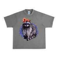 Tornado Classy But A Little Thrashy Racoon With Flowers Urban Heavy Tee - Jasminsmagicworld