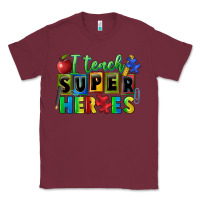 Burgundy I teach super heroes Classic Tee - FaDigitalArtStudio