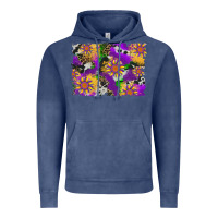 Vintage Denim mardi gras sunflower cowhide leopard and glitter background Vintage Hoodie - Artiststas