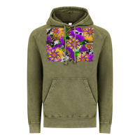 Vintage Olive mardi gras sunflower cowhide leopard and glitter background Vintage Hoodie - Artiststas