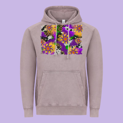 Mardi Gras Sunflower Cowhide Leopard And Glitter Background Vintage Hoodie Designed By Artiststas
