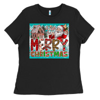 Black merry Christmas Ladies Tee - CowhideDigitalArt