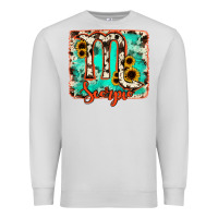 Dove Grey Scorpio turquoise cowhide Premium Sweatshirt - RanaPortraitStore