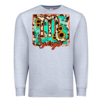 Heather Grey Scorpio turquoise cowhide Premium Sweatshirt - RanaPortraitStore