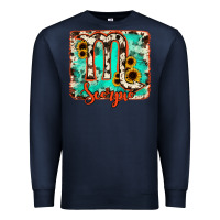 Navy Scorpio turquoise cowhide Premium Sweatshirt - RanaPortraitStore