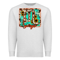 Oatmeal Heather Scorpio turquoise cowhide Premium Sweatshirt - RanaPortraitStore