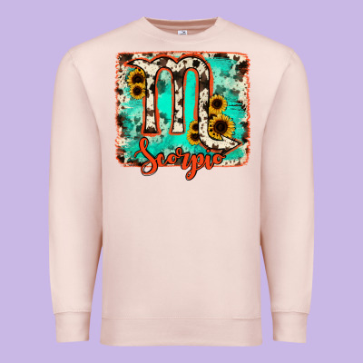 Scorpio Turquoise Cowhide Premium Sweatshirt Designed By Ranaportraitstore