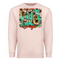 Pale Pink Scorpio turquoise cowhide Premium Sweatshirt - RanaPortraitStore