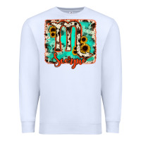 White Scorpio turquoise cowhide Premium Sweatshirt - RanaPortraitStore