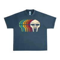 Midnight Navy Retro Mask Doom Urban Heavy Tee - linhVisuals