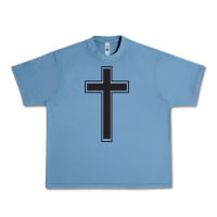 Pebble Blue Cross Urban Heavy Tee - linhVisuals