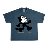 Midnight Navy felix the black cat music Urban Heavy Tee - linhVisuals