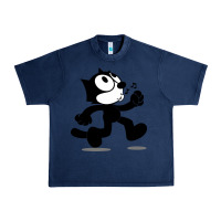 Navy felix the black cat music Urban Heavy Tee - linhVisuals
