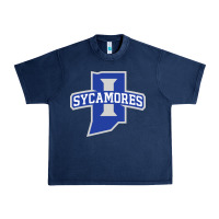 Navy indiana state sycamores Urban Heavy Tee - linhVisuals