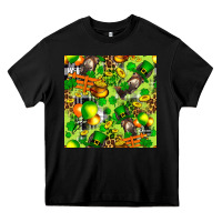Black St. Patrick's Donkey With Shamrock Seamless Heavy Core Tee - FaDigitalArtStudio