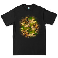 Black camouflage and leopard patch Premium Tee - BundleAndBundleShop