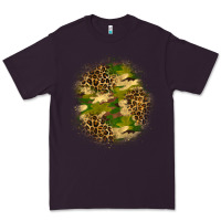 Plum camouflage and leopard patch Premium Tee - BundleAndBundleShop