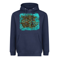 Navy leopard turquoise Heavyweight Hoodie - RanaPortraitStore