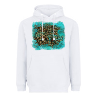 White leopard turquoise Heavyweight Hoodie - RanaPortraitStore