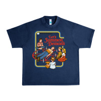 Navy let's summon demons Urban Heavy Tee - linhVisuals