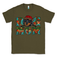Army Green christmas dog mom dachshund Classic Tee - RanaPortraitStore