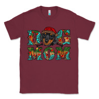Burgundy christmas dog mom dachshund Classic Tee - RanaPortraitStore