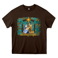 Chocolate Brown oh holy night western Heavy Core Tee - RanaPortraitStore