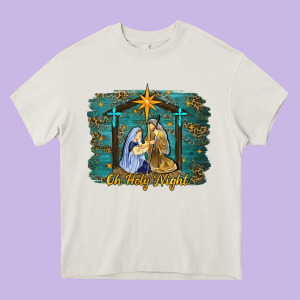 Oh Holy Night Western Heavy Core Tee Designed By Ranaportraitstore