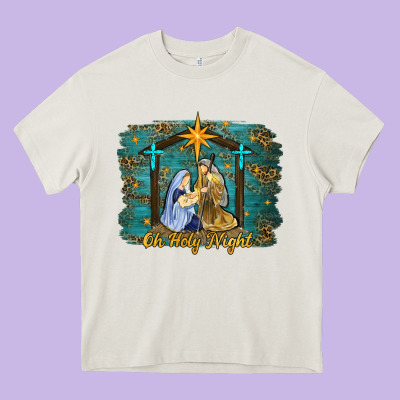 Oh Holy Night Western Heavy Core Tee Designed By Ranaportraitstore